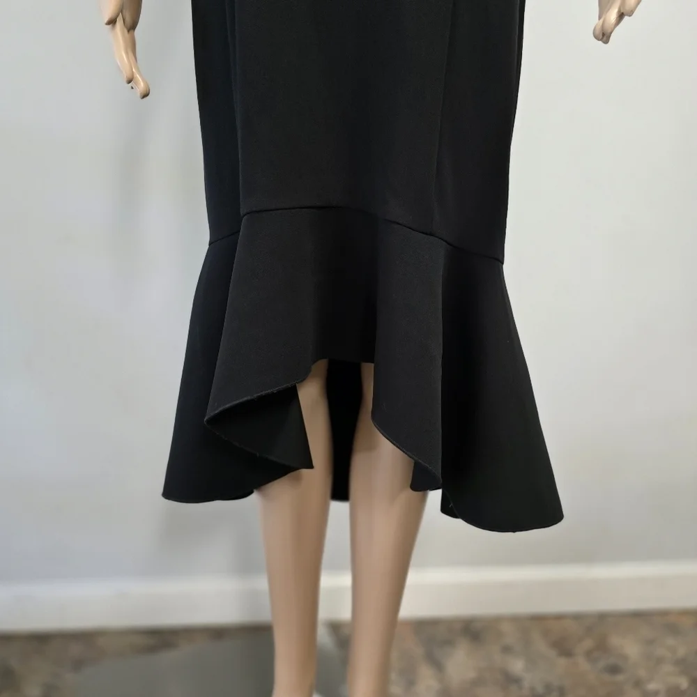 Laura Elegant Black Lace Trim Dress Size 10 Bow And Lace Embellishment - Picture 2 of 10